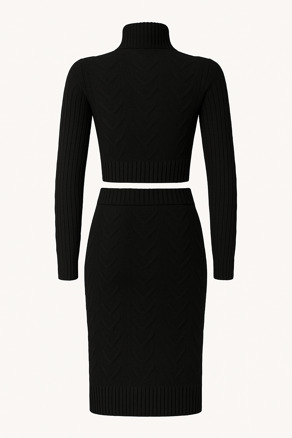 Strickkleid mit Rollkragen Black