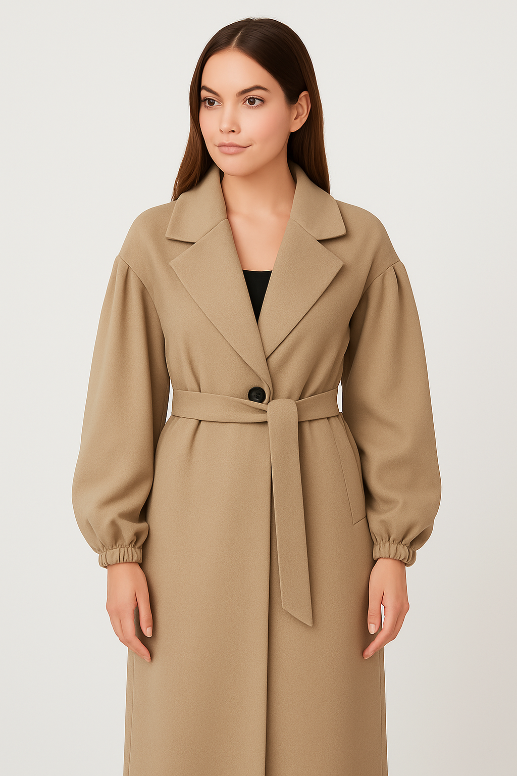 Eleganter Longcoat Camel