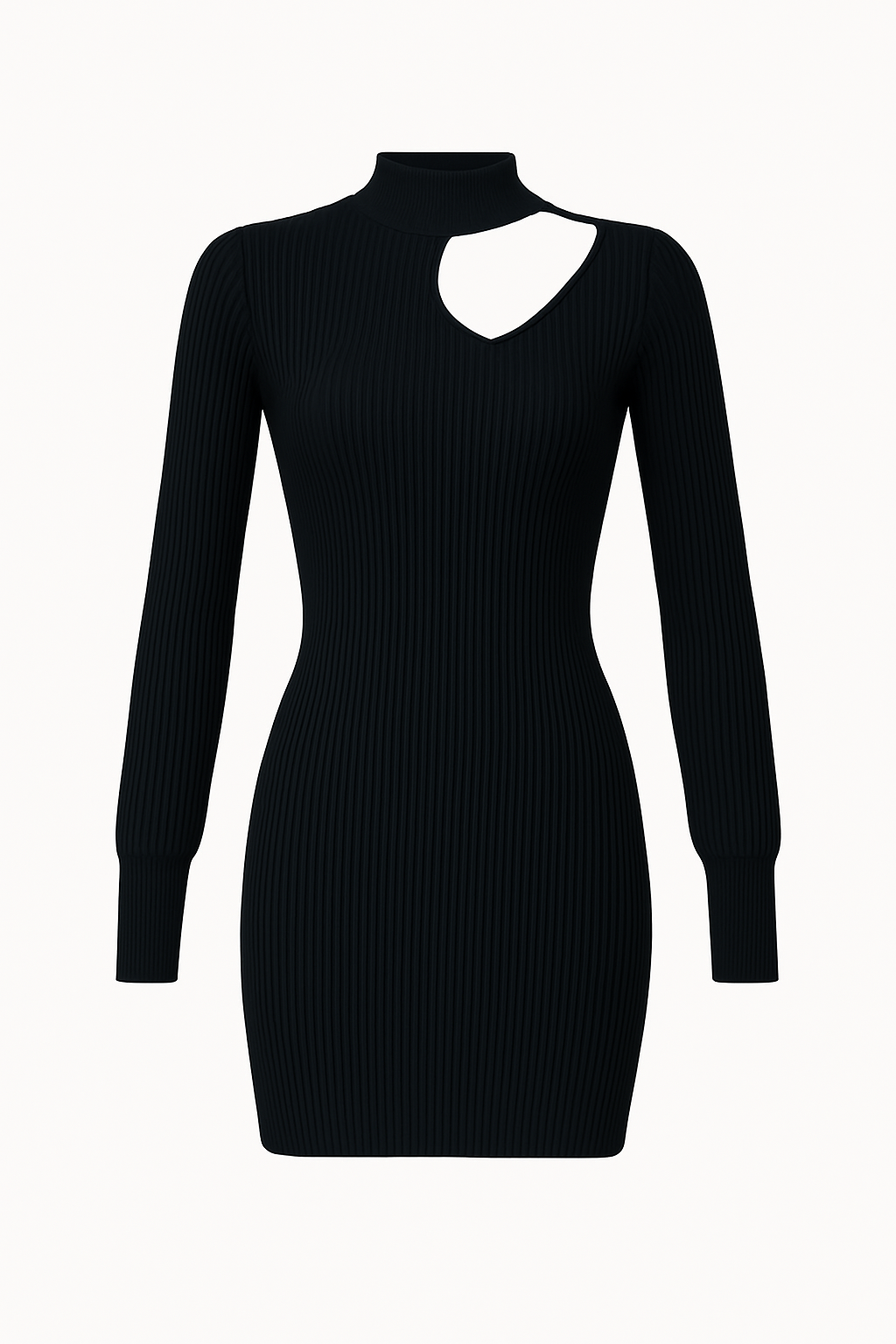 Elegantes Strickkleid mit Cut-Out Black