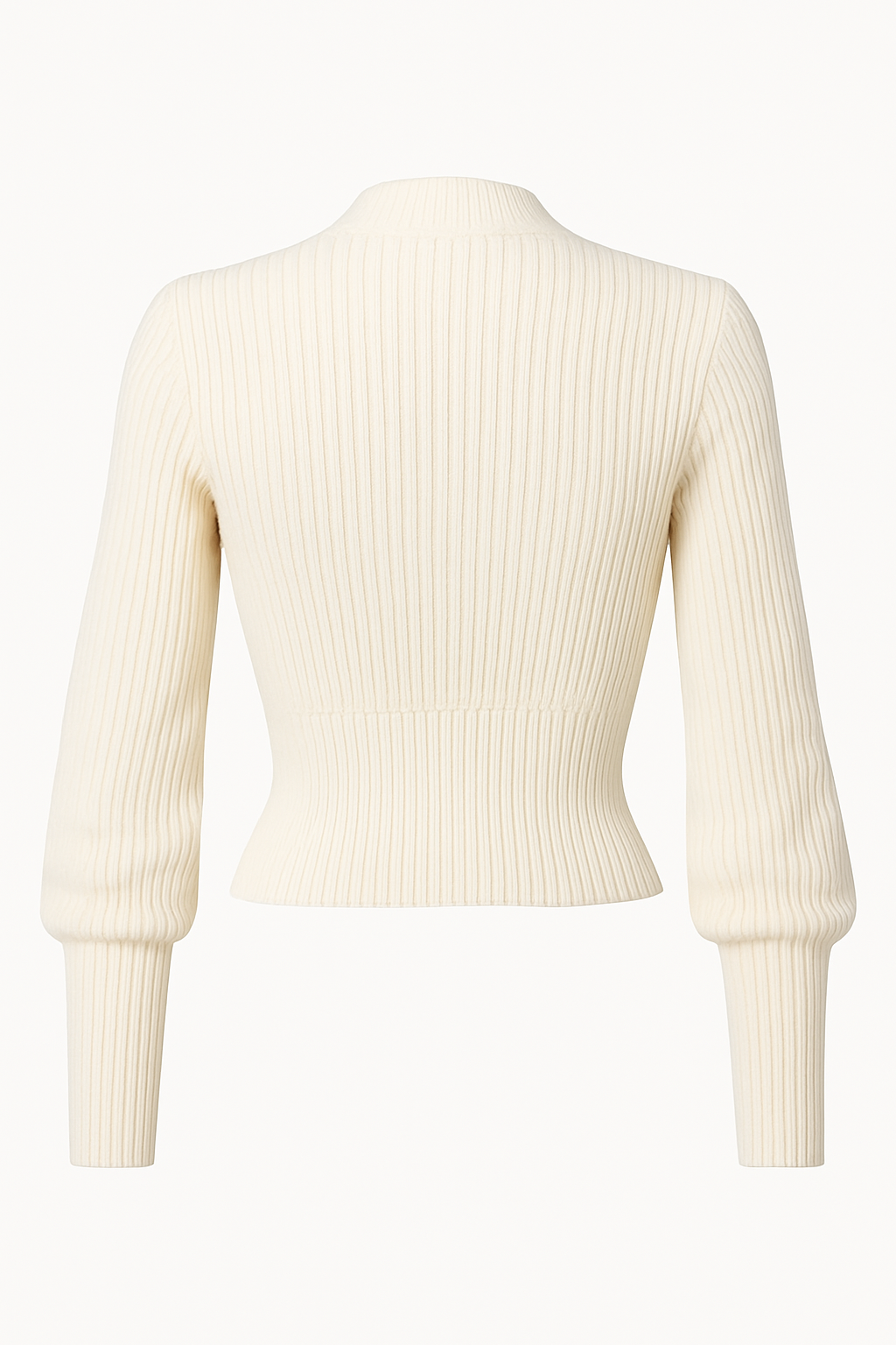 Eleganter Cropped Strickpullover Creme