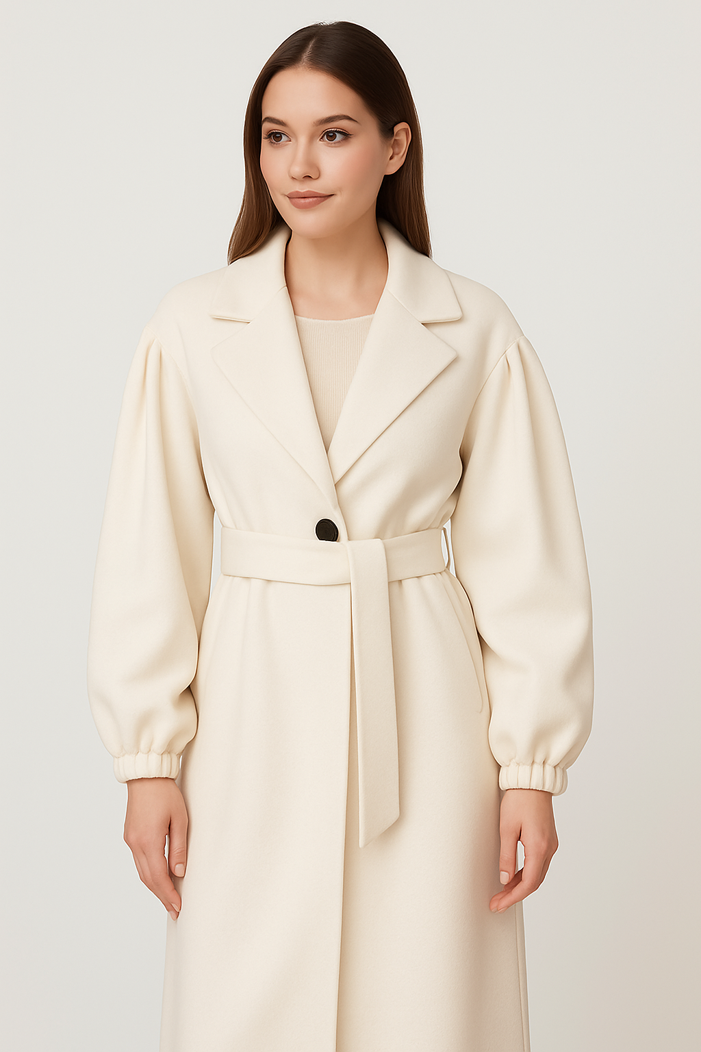 Eleganter Longcoate White